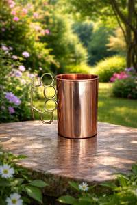 Hand Crafted Pure <b>Copper</b> Moscow Mule Mugs, Brass Handle, Personalized Cocktail <b>Cups</b>, Bulk Drinkware - Product Image 2