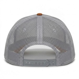 Unisex Custom Logo Trucker <b>Cap</b> <b>Grey</b> and Brown Mesh <b>Baseball</b> Hat Adjustable Snapback Casual Outdoor Breathable Summer <b>Cap</b> - Product Image 4
