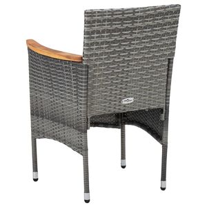 Juego de 2 Sillas de Jardín de Ratán Sintético Gris, Diseño Ergonómico Estándar, Asientos Cómodos para Exteriores - Product Image 3