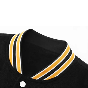 Blouson universitaire brodé de haute qualité pour homme, respirant, style Letterman, avec boutons-pression, streetwear, vente en gros, OEM 2026 - Product Image 3