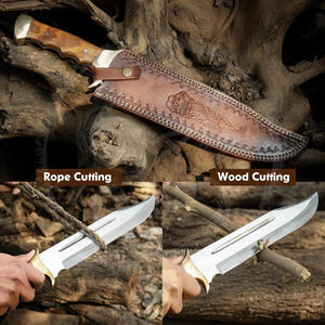 Cuchillo de Caza MORTAL BLADES, Personalizable, Hoja Fija de Acero Inoxidable, Mango de Madera de Palisandro, Cuchillo de Supervivencia para Exteriores y Camping con Funda - Product Image 4