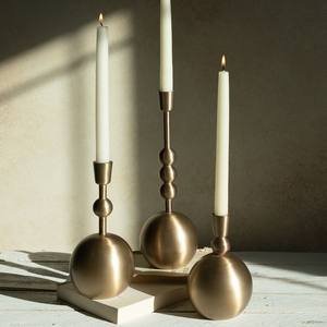 Juego de Portavelas Cónicos de Metal de Lujo, Base Esférica Nórdica, Candelabros de Latón, Centro de Mesa Moderno para Bodas y Fiestas - Product Image 2