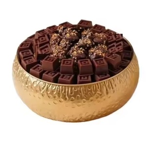 Recipiente Multifuncional para Servir Alimentos, Tazón de Metal con Acabado en Níquel Plateado y Base de Madera, Decoración para Restaurantes, Tazón para Servir Chocolate - Product Image 3