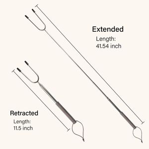Brochetas telescópicas de acero inoxidable SUS304 de 41 pulgadas con mango de madera para asar malvaviscos en brasero - Herramientas para barbacoa - Product Image 4