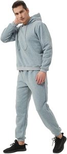 Ensemble de survêtement décontracté d'hiver personnalisé pour homme, sweat à capuche oversize en polaire, ensemble deux pièces respirant en coton pour le jogging - Product Image 5