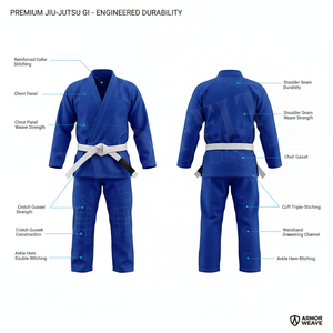 Uniforme de Jiu Jitsu Brasileño (BJJ) Personalizado, Reforzado con Tela, Color Liso, para Niños y Adultos, Ligero y Cómodo para Entrenamiento - Product Image 2