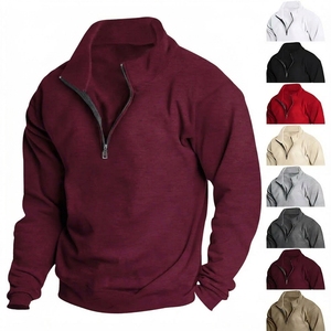 Sudadera con capucha de forro polar para hombre, cuello alto, manga larga, corte regular, cálida para otoño e invierno, venta al por mayor - Product Image 2