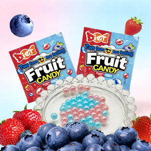 Caramelos al por Mayor, Marca Privada Personalizada, Caramelos de Frutas Portátiles de <span class=keywords><strong>Dos</strong></span> Sabores, Fresa y Arándano, Mini Bolas, Caja a Granel de 30 Unidades, Deliciosos - Product Image 1