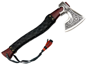 New Vikings Axe Best Gift Medieval Viking Axe Hand Forged High Carbon Steel Ash Wood Handle Luxury Hatchet Full Leather <b>Wrapped</b> - Product Image 1
