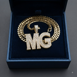 Trendy 925 <b>Silver</b> Gold-Plated Lab Grown Diamond iced <b>Initial</b> Block Letter Name Hip-hop Style Custom Fine Pendant <b>Necklace</b> Charms - Product Image 6