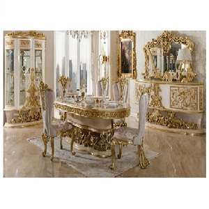 Muebles de Comedor de Madera Maciza con Tapicería Barroca, Juego de Comedor Ornamentado Único y Deslumbrante, Tamaño y Color Personalizados de Lujo - Product Image 1