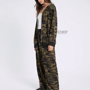 Vêtements de sport pour femmes, logo personnalisé, effet délavé, sweat-shirt à capuche en molleton uni, jogging, streetwear, en gros - Product Image 6