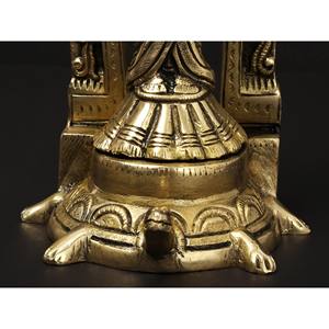 8 pouces Lord Tirupati Balaji Sculpture sur base de tortue Article en laiton fait à la main Fabriqué en Inde - Product Image 3