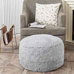 Asuprui Pouf Pieghevole 20x20x12 Pollici Senza Imbottitura, Sgabello Ottomano in Pelliccia Sintetica, Copertura per Pouf, Poggiapiedi da Terra Senza Riempimento - Product Image 1