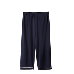 Pantalones de pijama capri para mujer, lisos, con cintura elástica, cómodos, de pierna ancha, capris holgados para descansar, ropa de dormir, pijamas personalizados al por mayor - Product Image 3