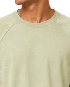 T-shirt Homme Vert Clair Manches Courtes Col Rond Uni Décontracté Streetwear Logo Personnalisé Coupe Oversize Tendance Doux Premium Été - Product Image 5