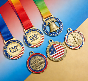 Médailles USA du 250e anniversaire, style américain patriotique métallique intemporel, délicates, de haute qualité, best-seller, attrayantes - Product Image 1
