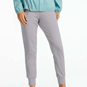 Pantalon de jogging pour femme en toile polyester/coton écologique de haute qualité, avec logo personnalisé, en molleton bouclette décontracté et cordon de serrage - Product Image 4