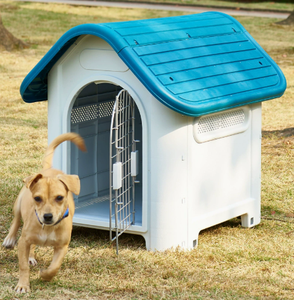 Nichoir pour chien imperméable d'extérieur, en plastique, avec porte arquée, abri pour petits animaux, chats et chiens, utilisation en jardin - Product Image 2