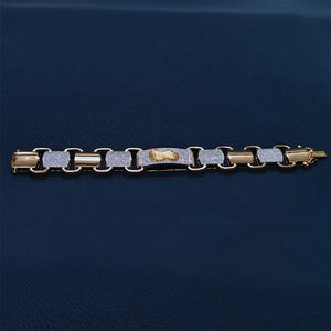 Bracelet homme en diamant de haute qualité, bracelet en or 14 carats, diamant cultivé en laboratoire, bijoux fantaisie Rizta. - Product Image 1