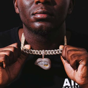Iced Out Lip Hiphop Pendant Necklace 925 Silver <b>Charm</b> Gold Plated Moissanite Bling Jewelry Pendant for Party Wear Unisex - Product Image 3