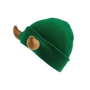 Bonnet en tricot chaud et amusant pour homme, avec cornes de diable, style hip-hop, personnalisé pour Halloween, collection automne-hiver, idéal pour les voyages, en tissu courant - Product Image 2