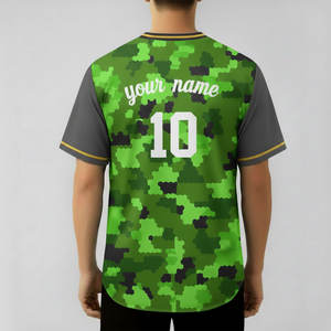 ชุดเบสบอลผู้ชายแบบซับลิเมชั่น ระบายอากาศได้ดี ผลิตจากโพลีเอสเตอร์ 100% ผ้าทวิลล์ พร้อมงานปัก แห้งเร็ว ติดกระดุมเต็มตัว - Product Image 2