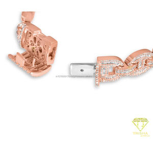 High-End Rose Gold <b>Bracelet</b> Featuring Baguette Lab Grown Stones and Diamond Style Luxury Statement Design Appeal - Product Image 4