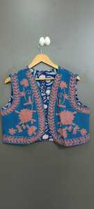 Veste courte bohème en velours brodé Suzani, coton respirant, motif floral, pour femmes, meilleur prix - Product Image 6