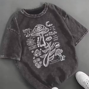 T-shirt à imprimé graphique tendance, style vintage décontracté, manches courtes, unisexe, streetwear, tee-shirt d'été, fabricant de vêtements, fournisseur OEM - Product Image 1