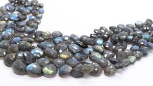 Cuentas facetadas de labradorita natural AAA en forma de corazón de 7 a 8 mm, cuentas de piedras preciosas de labradorita en forma de corazón de 8 pulgadas, labradorita brillante - Product Image 5