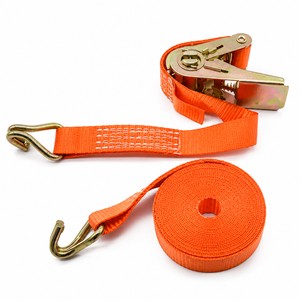 Wear Resistant 800kg 1 Inch Ratchet Tie Down Belt Polyester with Hooks for Truck <b>Cargo</b> Lashing Private Label OEM Service - Product Image 1