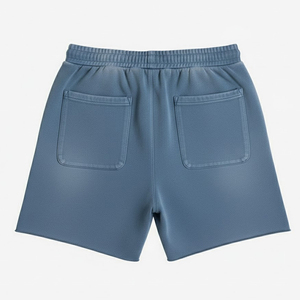 Shorts en coton délavé avec cordon de serrage et poches pour homme, style vintage, toutes tailles disponibles - Product Image 3
