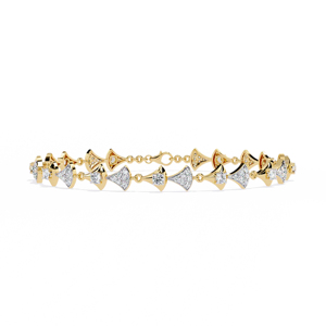 Pulsera de Diamantes de Lujo para Mujer, Chapada en Oro de 18K, Diseño de Cadena con Eslabones Triangulares Geométricos, Joyería para Uso Diario - Product Image 4