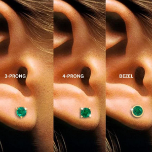 ต่างหูแบบติดหูทรงมรกต ทองคำแท้ 18K ตัวเรือนแบบ Bezel Setting เรียบหรู สำหรับผู้หญิง แฟชั่นสวมใส่ได้ทุกวัน - Product Image 4