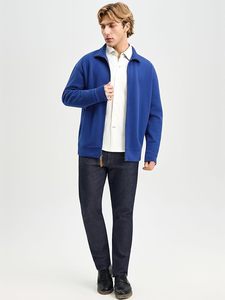 Two-Way <b>Zip</b> <b>Up</b> Sweatshirt Mock Neck Heavyweight <b>Fleece</b>. Cotton Blend Zipper Jacket for <b>Men</b> Women Unisex - Product Image 2