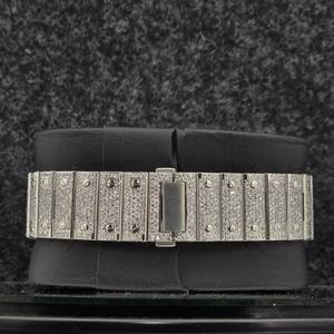 Reloj Mecánico de Lujo con Moissanita, Analógico Cuadrado de 16mm, Correa con Incrustaciones, Bisel de Acero Inoxidable para Hombre, Estilo Rapper VVS - Product Image 2