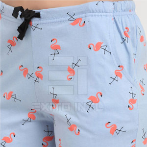 2026 Women's Floral Print Casual Shorts Elastic Waist <b>Drawstring</b> Cotton Breathable Plus Size Summer Loungewear Wholesale Custom - Product Image 5
