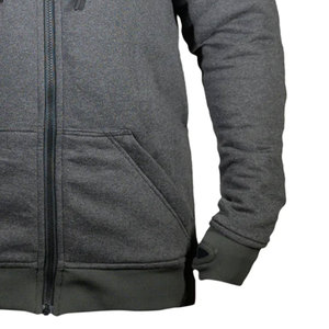 Sudadera con capucha y cremallera para hombre, color gris oscuro, corte regular, algodón French Terry, estilo casual para otoño, fabricante de ropa personalizada para hombre - Product Image 3