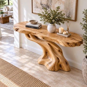 Table console rustique à bord naturel pour entrée, design rustique, table d'appoint artisanale, mobilier - Product Image 4