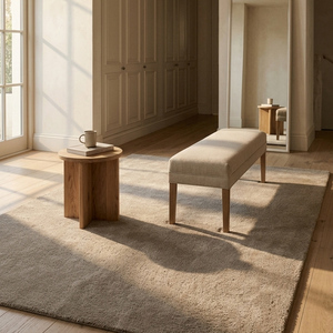 Elegant <b>Ivory</b> Beige Wool Handtufted Anti-Slip <b>Rug</b> Geometric Pattern Carpet for Living Room Bedroom Dining Room Modern Home Decor - Product Image 6