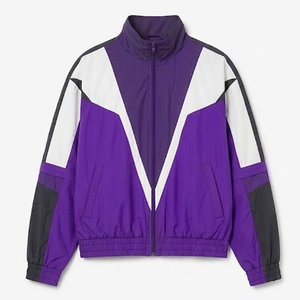 New Wholesales Custom Logo Purple <b>Black</b> White Men's Nylon <b>Windbreakers</b> Trousers Sets Breathable Outwear Sets Highstreet Jackets - Product Image 2