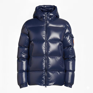 Veste d'hiver matelassée à capuche pour homme, légère, chaude, imperméable, avec fermeture éclair sur le devant et col montant, idéale pour les saisons froides - Product Image 2