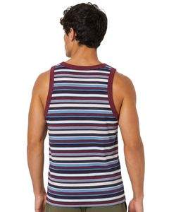 <b>Maroon</b> Blue Striped Men Cotton Tank <b>Top</b> Sleeveless Vest Casual Summer Gym Fitness Shirt Breathable Loose Fit Streetwear Tank <b>Top</b> - Product Image 2