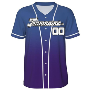 Maillot de baseball personnalisé OEM pour homme grande taille, respirant, séchage rapide, antibactérien, 2 boutons, 100% coton biologique, imprimé en sérigraphie - Product Image 3