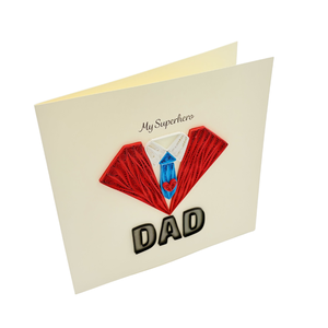 Tarjeta de quilling hecha a mano con diseño temático del Día del Padre, tarjeta de quilling para papá con sobre, tarjeta de felicitación premium hecha a mano para el día del padre - Product Image 3