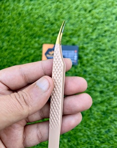 แหนบขนตาสีเบจพร้อมปลายแหลมสแตนเลสอุปกรณ์แต่งขนตาฉลากส่วนตัว - Product Image 5