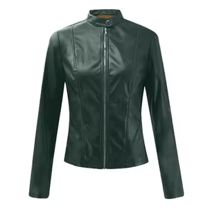 Chaqueta Corta Impermeable de Algodón Estampado para Mujer, Estilo Motociclista, Ajustada, para Motociclismo - Product Image 5