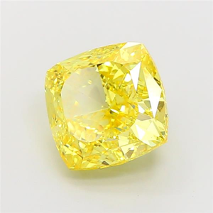 Diamante amarillo vivo brillante cultivado en laboratorio, corte cojín, certificado, tipo CVD, brillo radiante, para joyería fina y elegante. - Product Image 2
