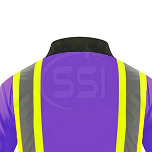 Soft Fabric High Visibility ANSI Class 2 Water Proof Safety Polo Shirt <b>LED</b> Flash Reflective Performance for Factory Warehouse - Product Image 4